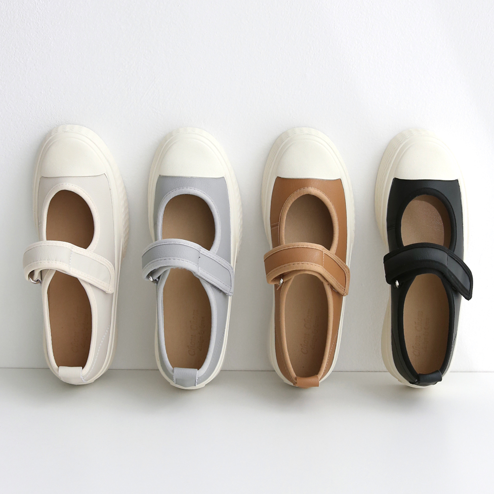 천연소가죽 키높이슬립온 발편한 벨크로 통굽 슬립온