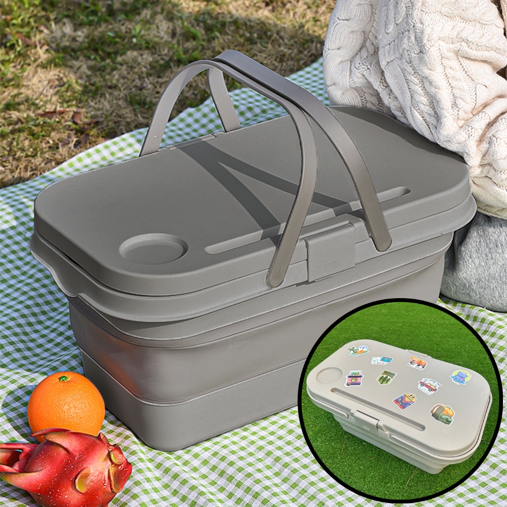 접이식 캠핑 피크닉바구니 미니 테이블겸용 폴딩 바스켓 수납 박스