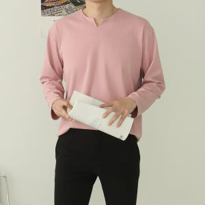 남자 긴팔티 브이넥 분또 이너 비침없는 티셔츠 착용 후기 | 사이즈/핏 총정리 - 상품 이미지 3