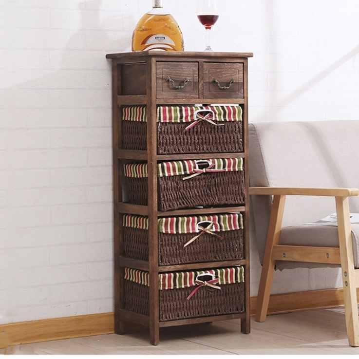 5단 높은서랍장 엔틱서랍장 드레스룸 빈티지서랍장 속옷장 - 상품 이미지