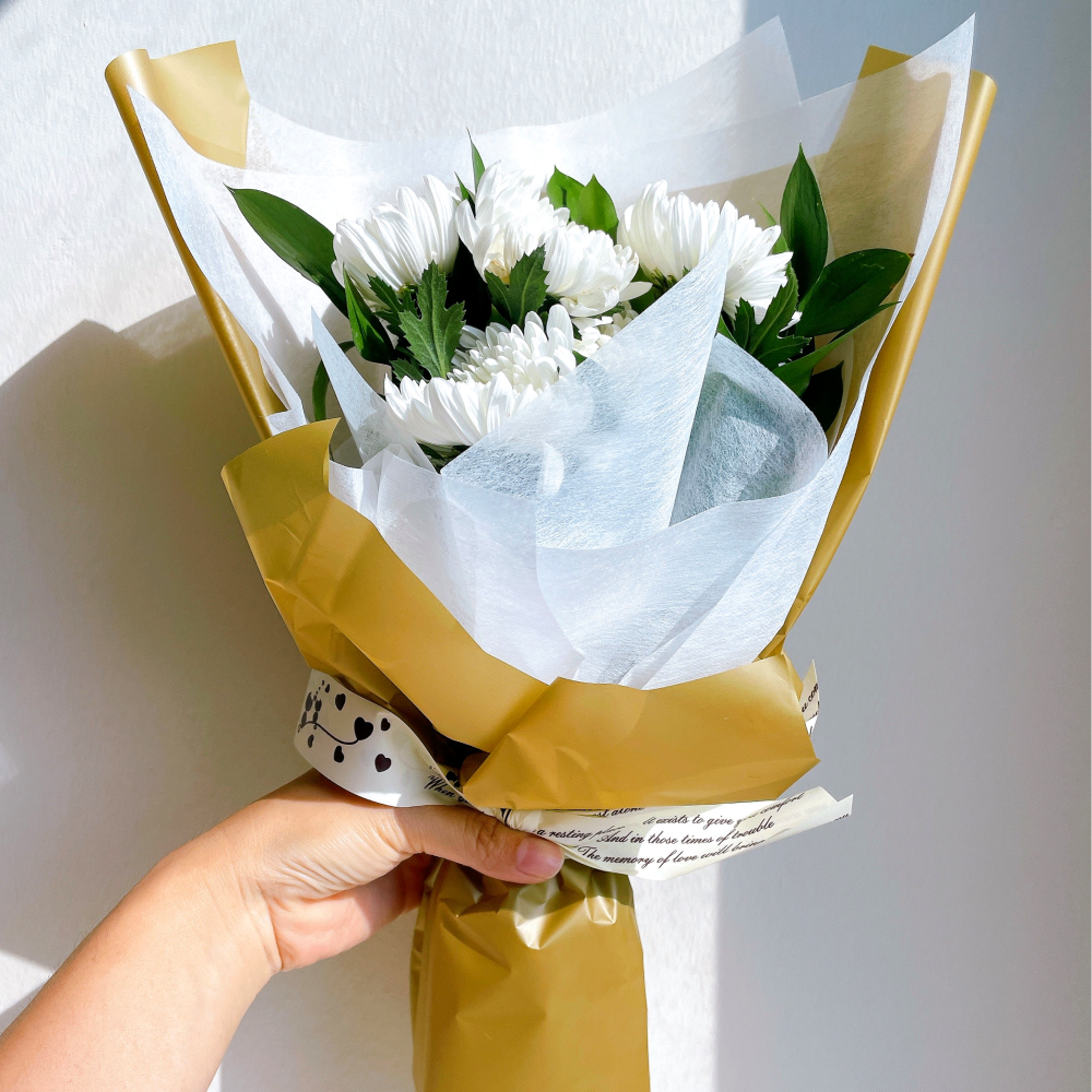 국화 흰색 대국 성묘 꽃 추모 5송이 선물 생화택배 생화 꽃다발 꽃배달 꽃배달싼곳 - 상세 이미지 4