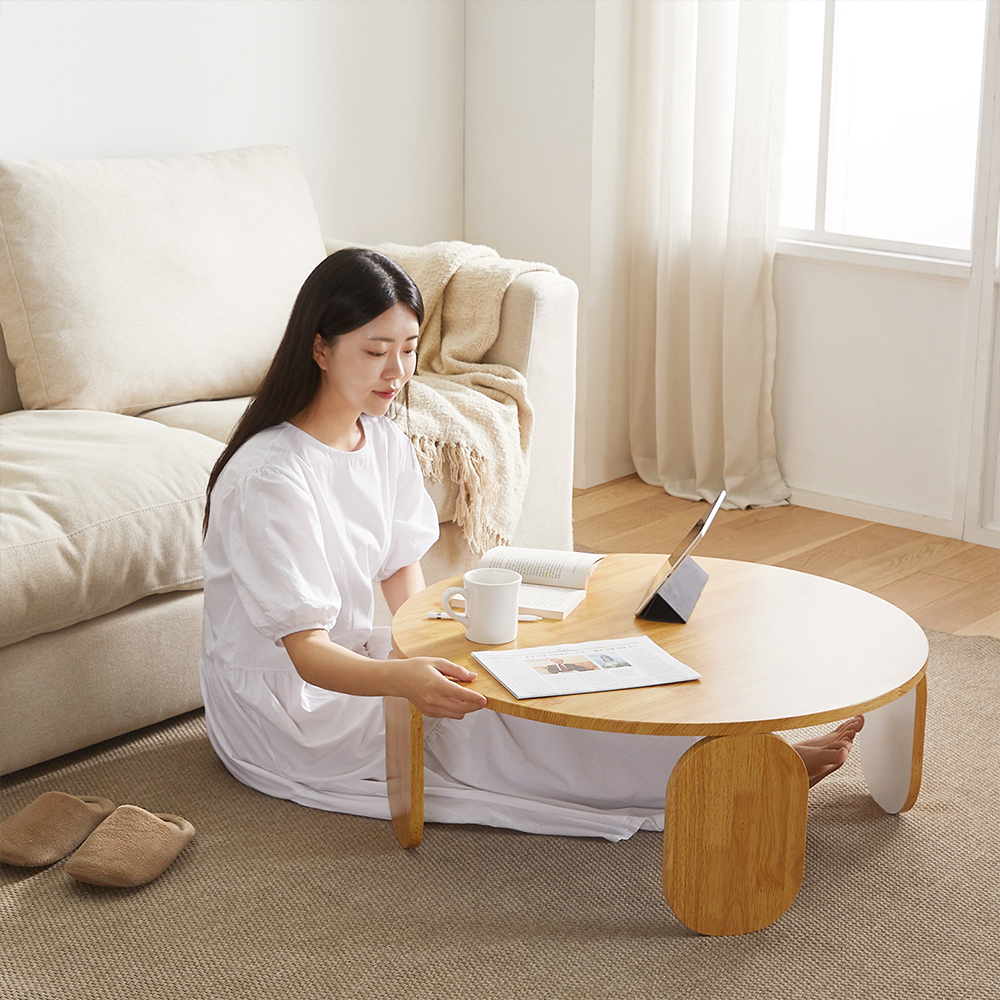 루이스 원형 모듈 접이식 거실 좌식 소파테이블 800