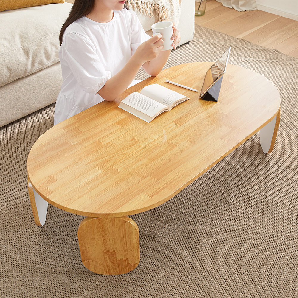 루이스 타원형 모듈 접이식 거실 좌식 소파테이블 1200