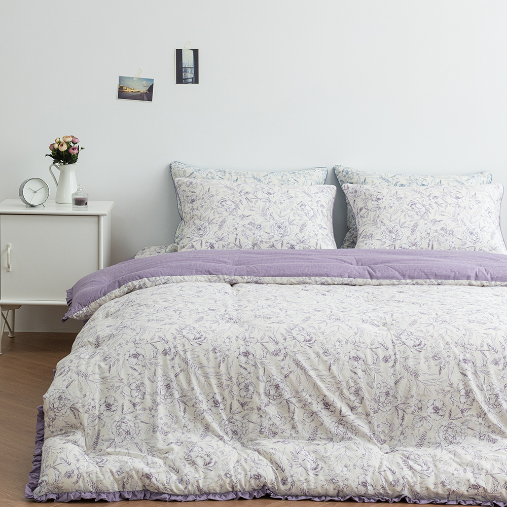 광목이불 순면 플라워패턴 슈퍼싱글 퀸 사계절 차렵이불