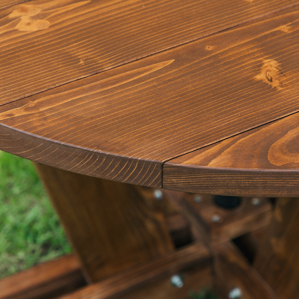 야외테이블세트 정원카페 편의점테라스 야외용테이블 원형월넛색