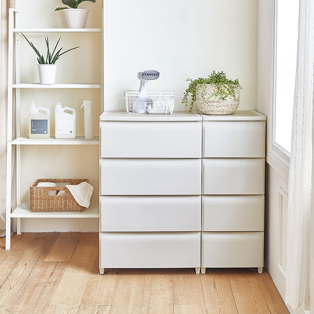 데일리 플라스틱 서랍장 M-340x425x665mm, 3단, 아이보리