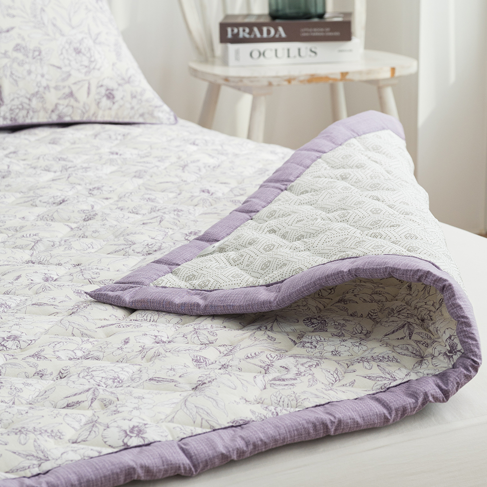 광목 순면패드 플라워패턴 슈퍼싱글 퀸 킹 라지킹 침대패드