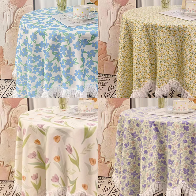 플라워 테이블보 - 꽃패턴 튤립 식탁보 책상꾸미기 캠핑식탁보 엔틱 컨추리 시골풍 소녀