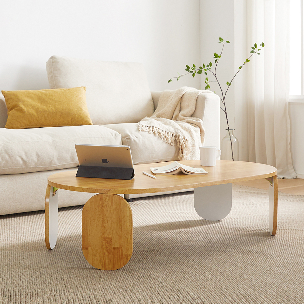 루이스 타원형 모듈 접이식 거실 좌식 소파테이블 1200