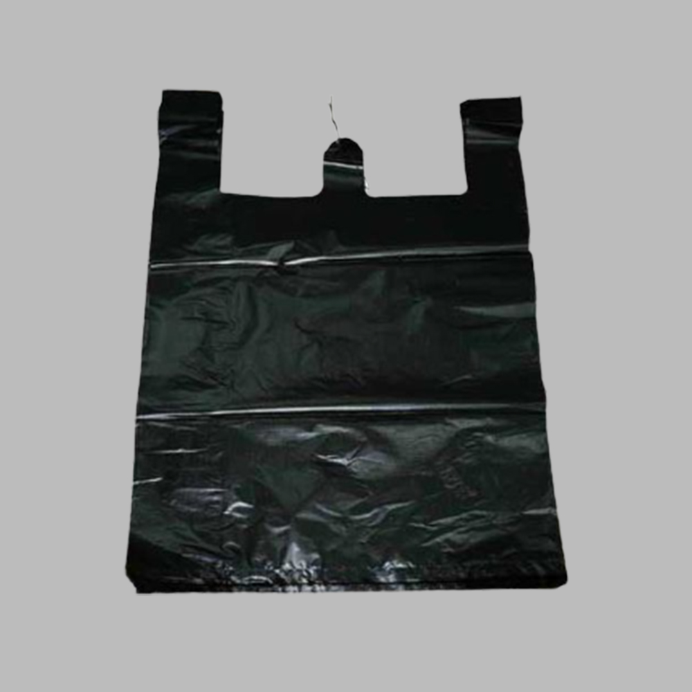 100매 세트 쓰레기 봉투 검정 비닐 봉지 마트 시장 손잡이 대형 검은 두꺼운 배달 약국 - 상품 이미지