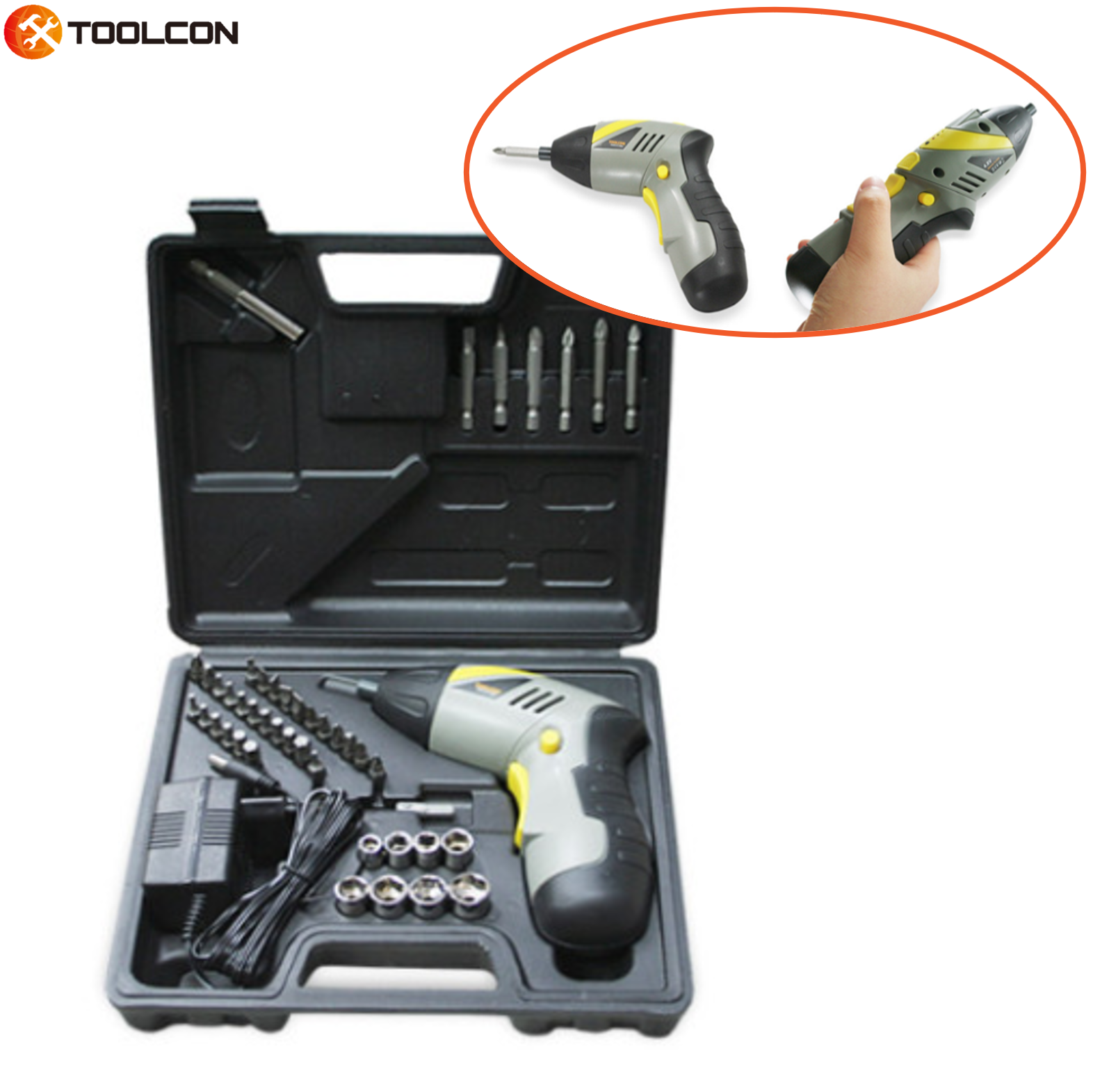 툴콘 전동 미니 충전 핸드 드릴 접이식 충전식 드라이버