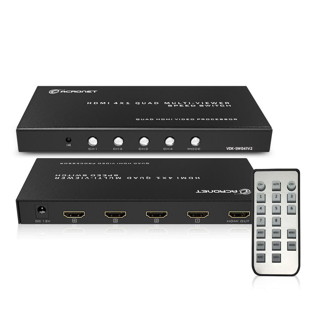 아크로넷 VDK-SW041V2 HDMI 멀티뷰어 4포트 화면분할기 심리스