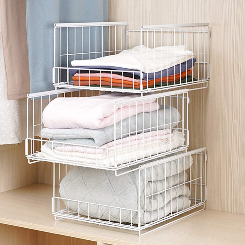 슬라이딩 옷정리트레이 의류 바지 옷장 정리함 수납함 중형 옷정리함