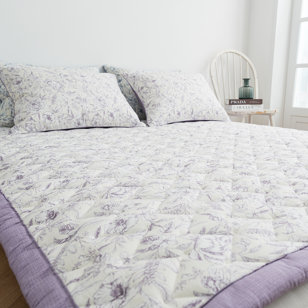 광목 순면패드 플라워패턴 슈퍼싱글 퀸 킹 라지킹 침대패드