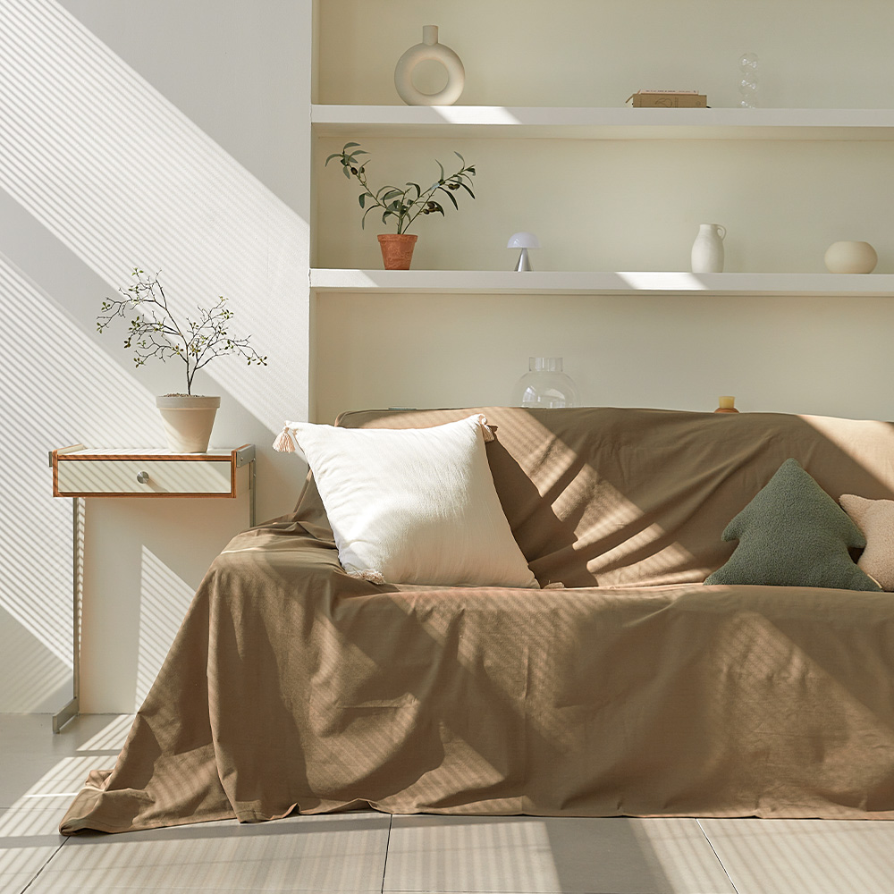 프리미엄 쇼파커버 워싱면 광목 패브릭 베이직 1 2인용 260x220