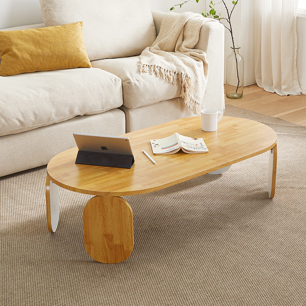 루이스 타원형 모듈 접이식 거실 좌식 소파테이블 1200