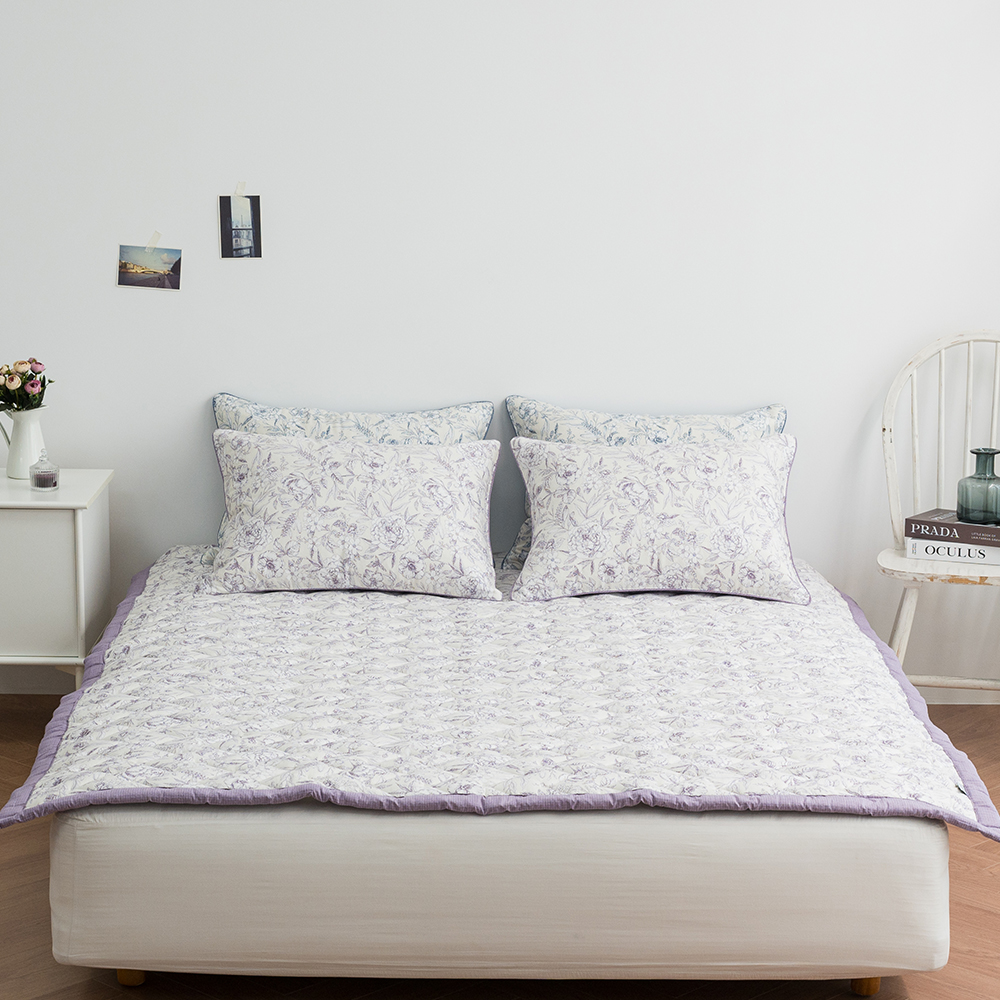 광목 순면패드 플라워패턴 슈퍼싱글 퀸 킹 라지킹 침대패드