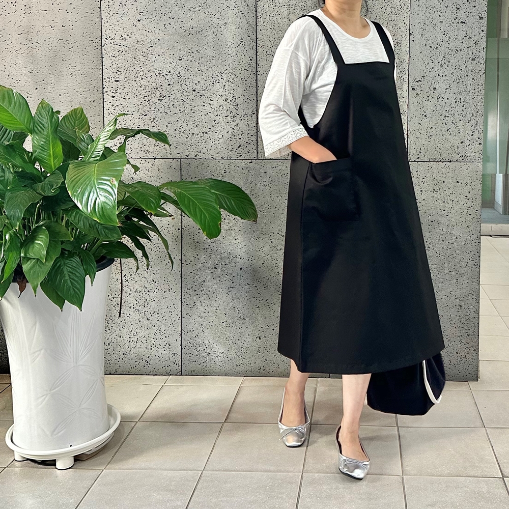 자체제작 빅사이즈 멜빵 롱 원피스 XL,3XL 빅포켓 뷔스티에 레이어드 스판 케주얼원피스