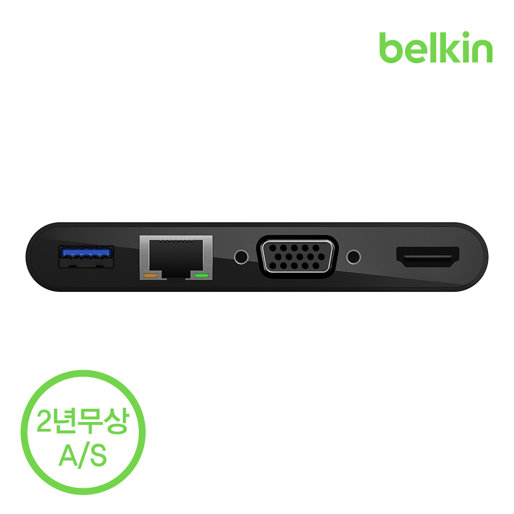 벨킨 C타입 멀티 허브 100W 충전 어댑터 이더넷 VGA 4K HDMI 맥북 M4 갤럭시북5 프로 윈도우 호환 AVC004bt - 상세 이미지 3