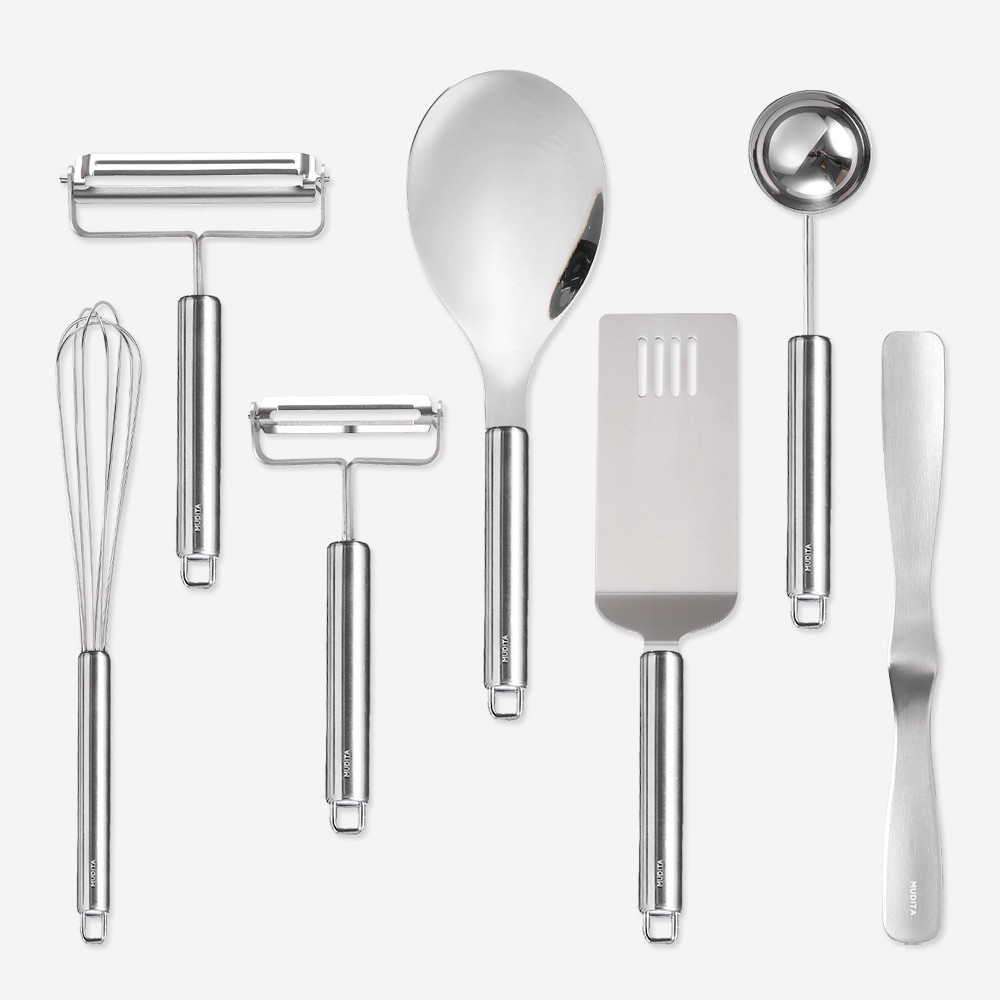 무디타 304 스텐 조리도구세트 키친툴 7종 세트 / 계량스푼 뒤집개 거품기 필러 스프레더