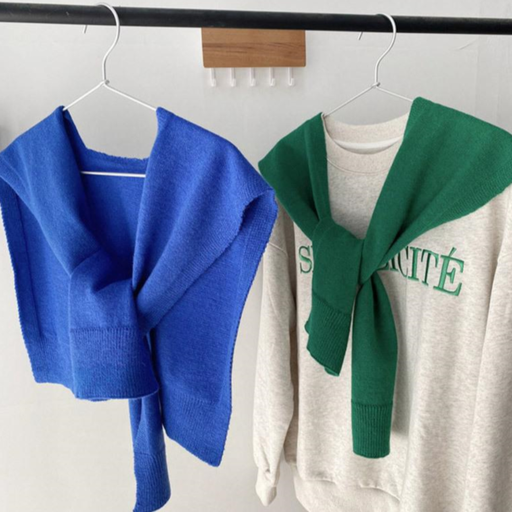 어깨숄가디건 걸치는 니트숄 캐시미어 페이크가디건