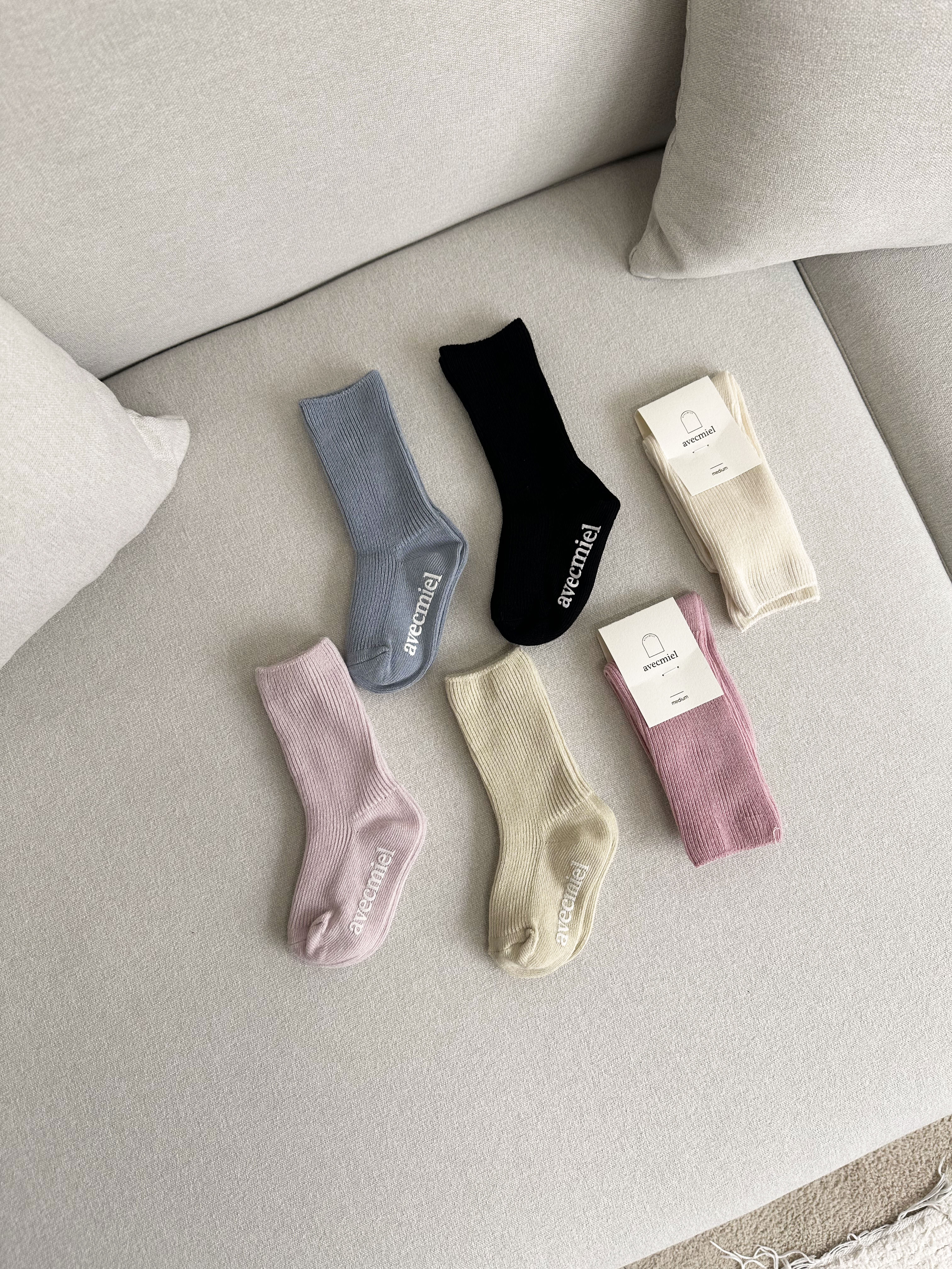 아베크미엘 베이직 아기 양말 2컬러 세트(2종류)