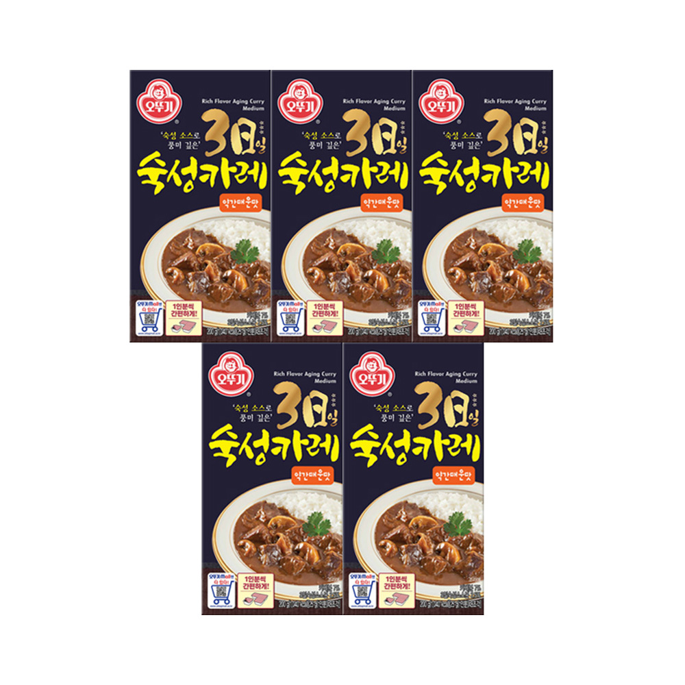 오뚜기 3일숙성카레 고형 약간매운맛 200g 5개 - 상품 이미지
