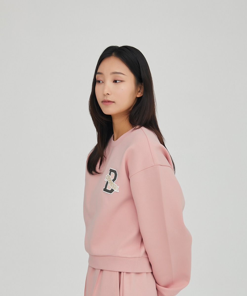 밸롭 풀리토 크롭 맨투맨 인디고핑크