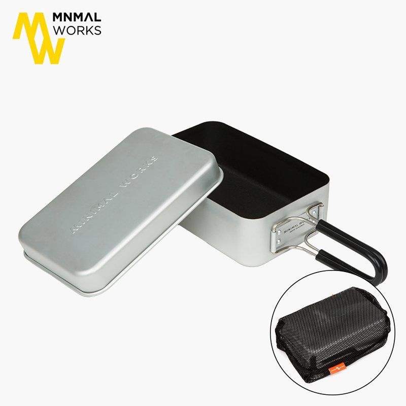 미니멀웍스 도시락 반합 팬 파우치 포함 경량 캠핑 백패킹 코팅 코펠