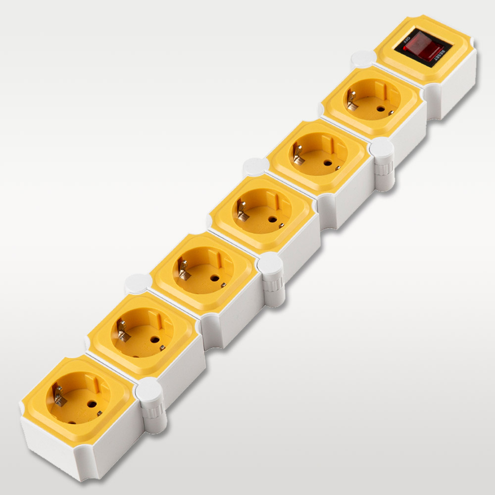 파워존 테트리스 멀티탭 6구 화이트+옐로우 1.5m