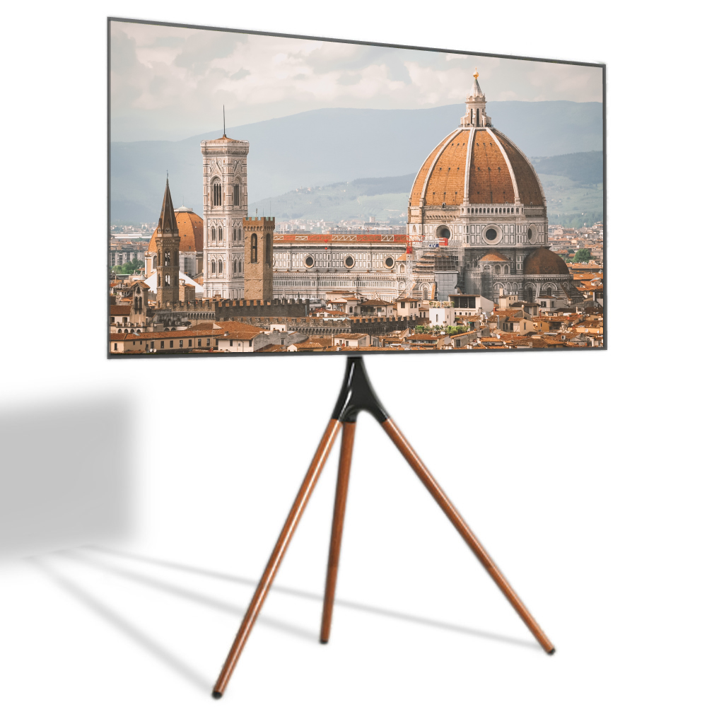 큐빅스 티비거치대 아트 이젤 TV스탠드 원목 3발 인테리어