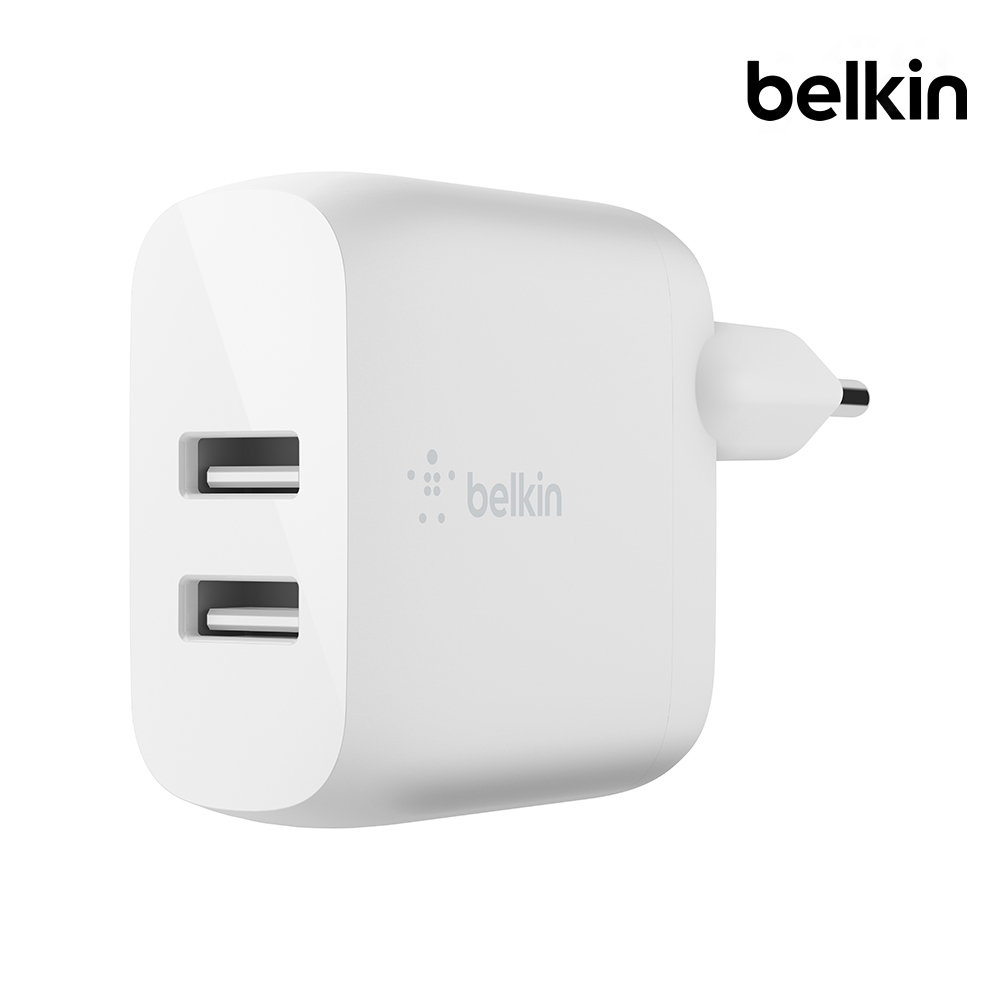 벨킨 부스트업 24W 듀얼 포트 USB-A 가정용 충전기 WCB002kr 아이폰17 갤럭시 S26 호환 제품 이미지