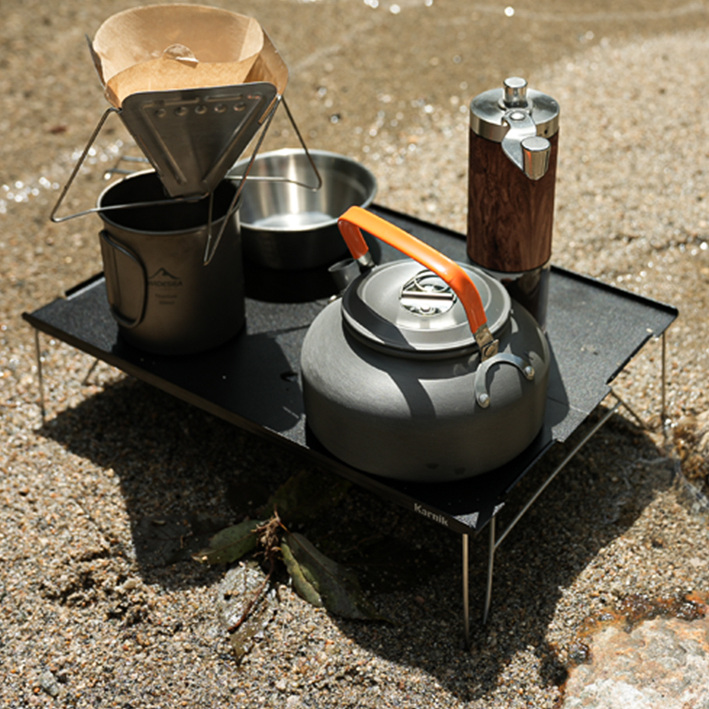 카르닉 KES 백패킹 테이블 경량 캠핑 보조 미니 좌식 차박 소형 낚시 등산 두랄루민 스틸