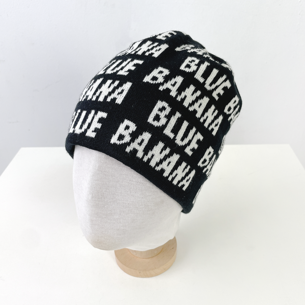 BLUE BANANA 레터링 니트 골지 롱 비니 - 상세 이미지 3