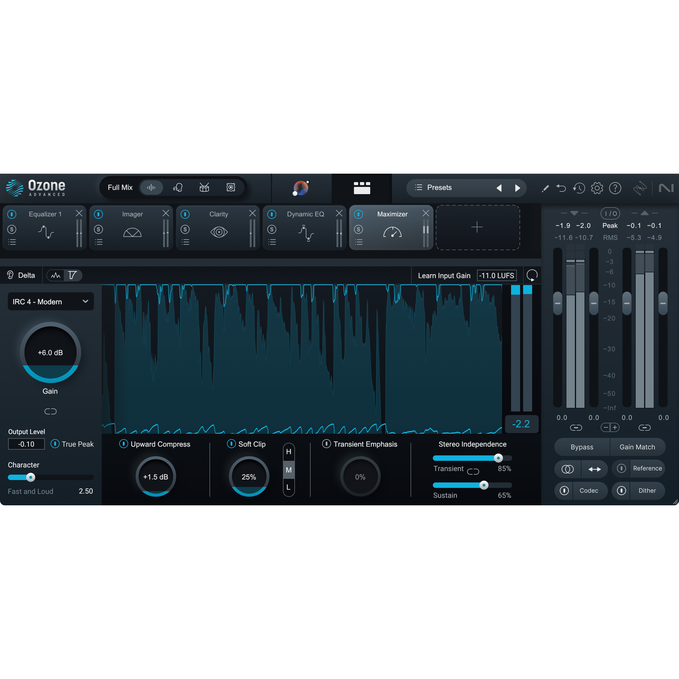 iZotope Ozone 11 Advanced 업그레이드 from MPS 4-5 오존 9-10 ADV