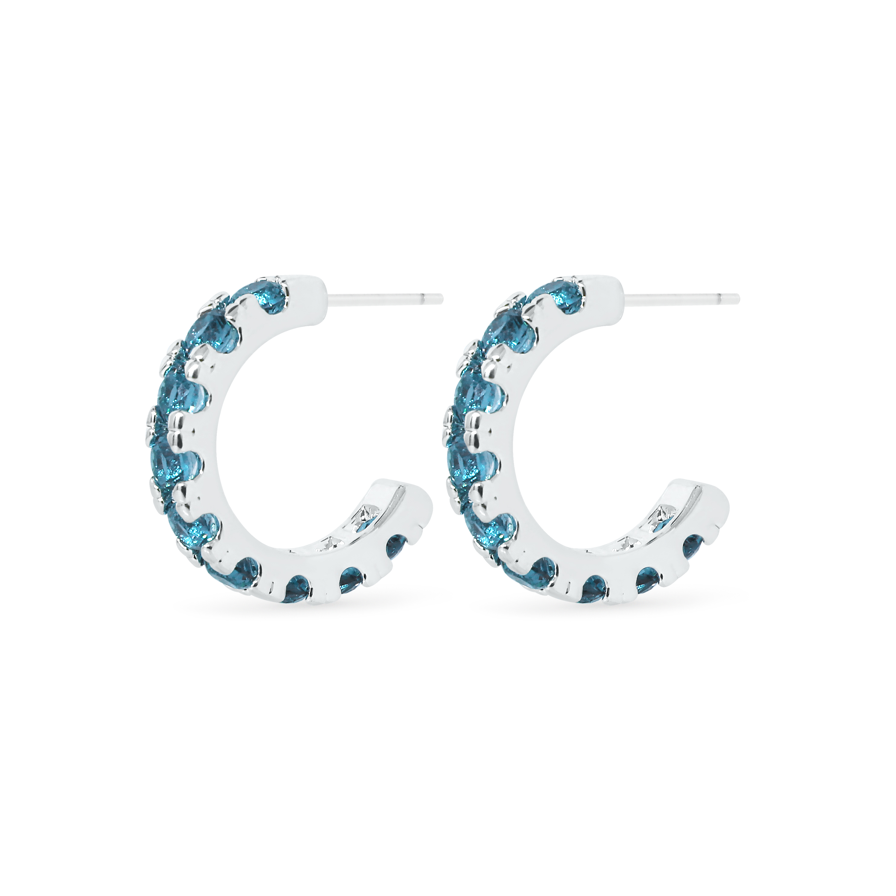 큐빅귀걸이 3mm 블루 컬러 테니스 귀걸이 - 상세 이미지 2