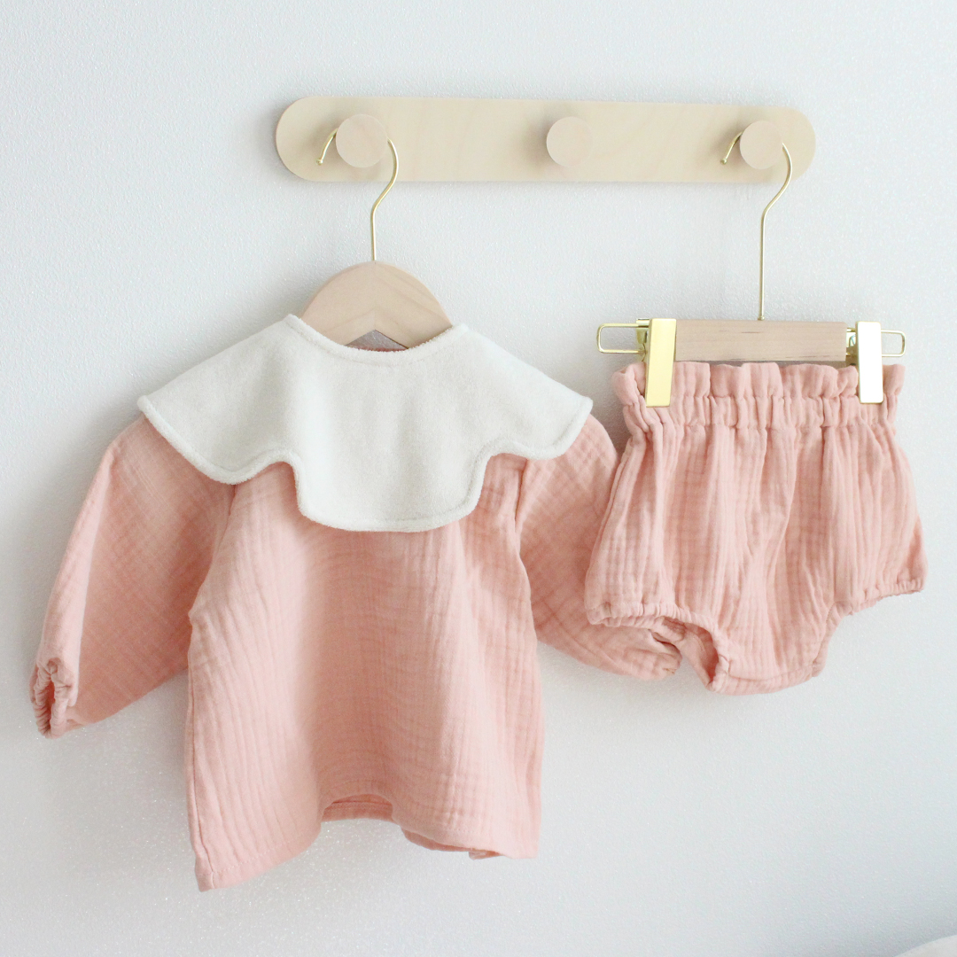 [바니블라썸] 빅사이즈 테리롤링 턱받이 아기 빕 테리빕 타올턱받이 침받이 크림