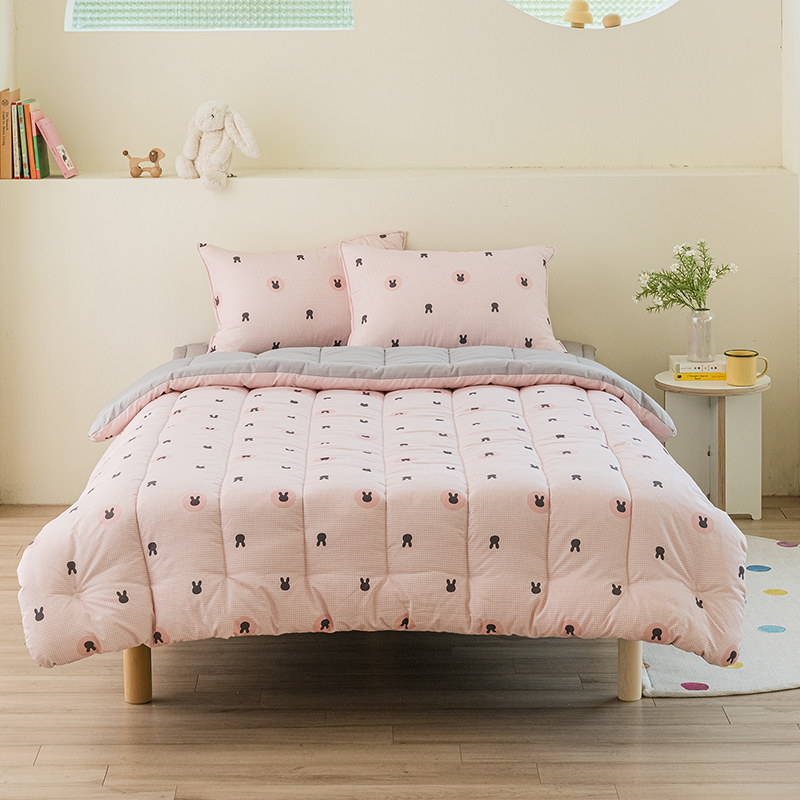 키즈 에어히트 발열 차렵 겨울이불 패드세트 에어래빗 핑크 (토끼), S.SS(싱글.슈퍼싱글겸용)