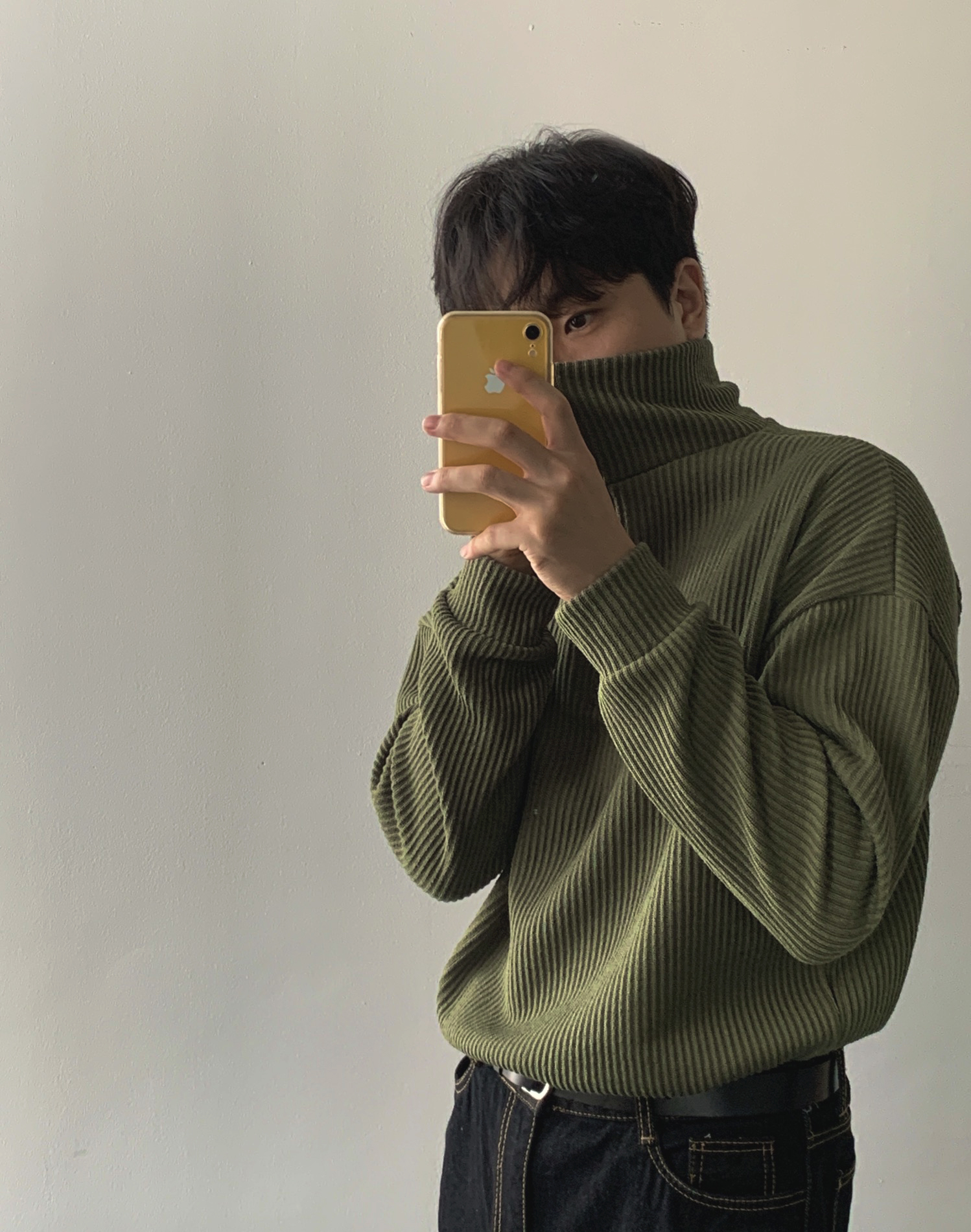 하프집업니트 남성반집업니트 남자골지니트 이미지 3