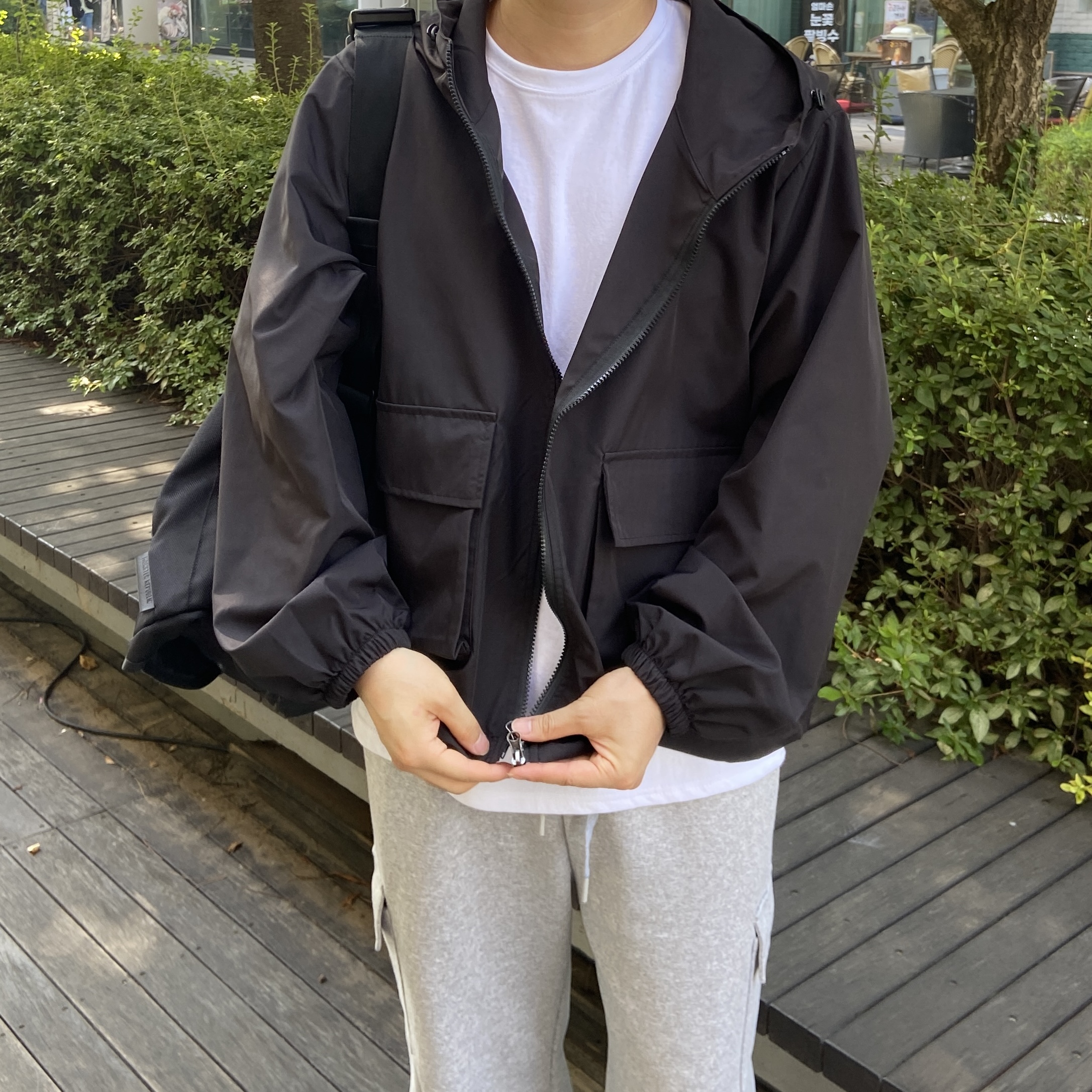 오버핏바람막이 남녀공용바람막이 남자숏야상 이미지 4
