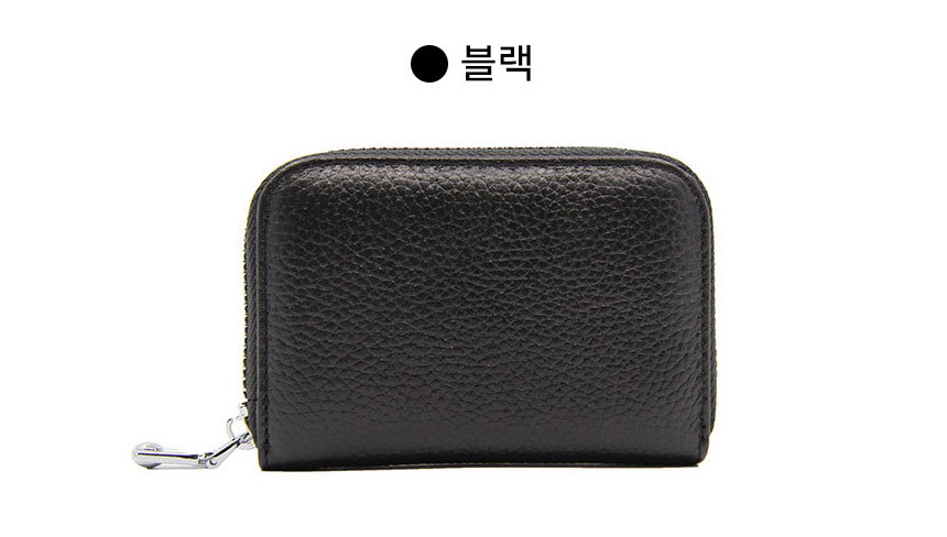 천연 가죽 아코디언 카드지갑 소가죽 지퍼 작은지갑 여친 엄마 생일 기념일 미니 지갑선물 - 상세 이미지 2