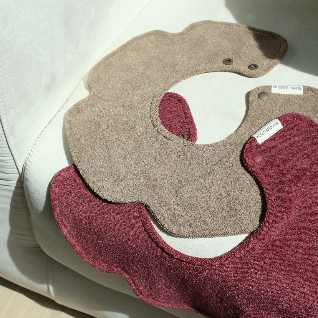 [바니블라썸] 빅사이즈 테리롤링 턱받이 아기 빕 테리빕 타올턱받이 침받이 크림