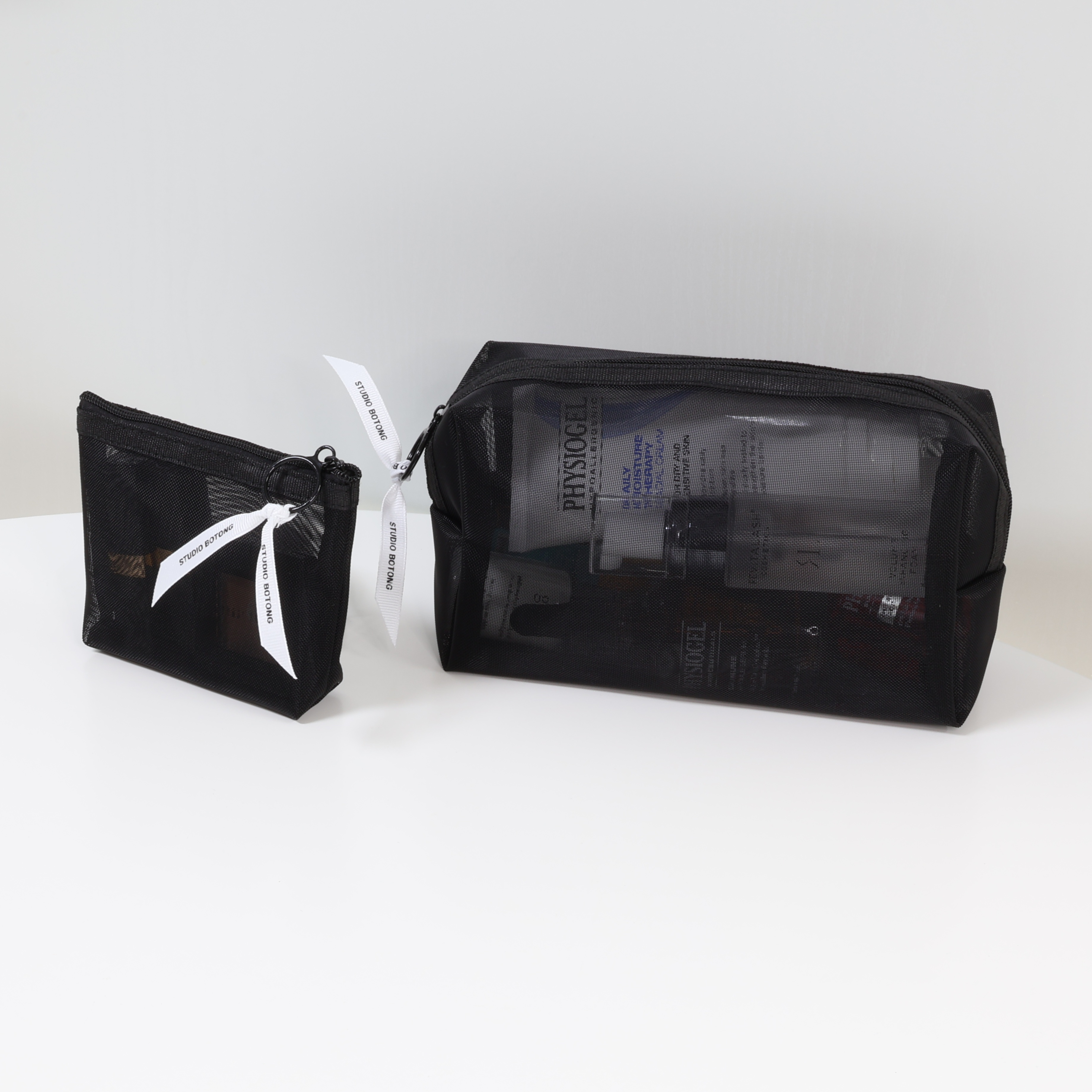 하트 무지 메쉬파우치 여행용 화장품 매쉬 립스틱 미니파우치