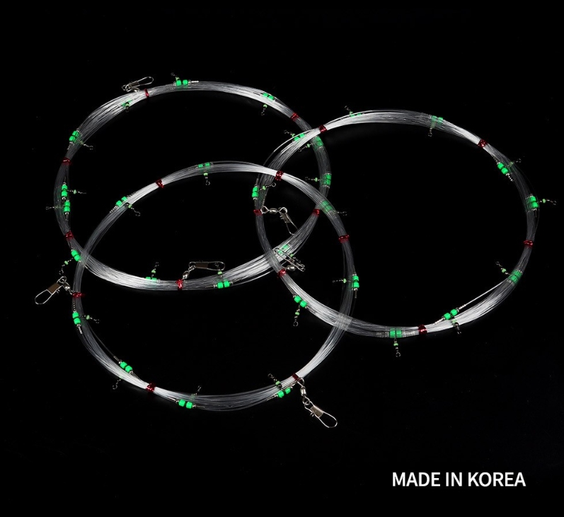 키우라 심해 갈치 낚시 투명 메탈 기둥줄 삶은줄 40호 8단 10단 채비 - 메인 이미지