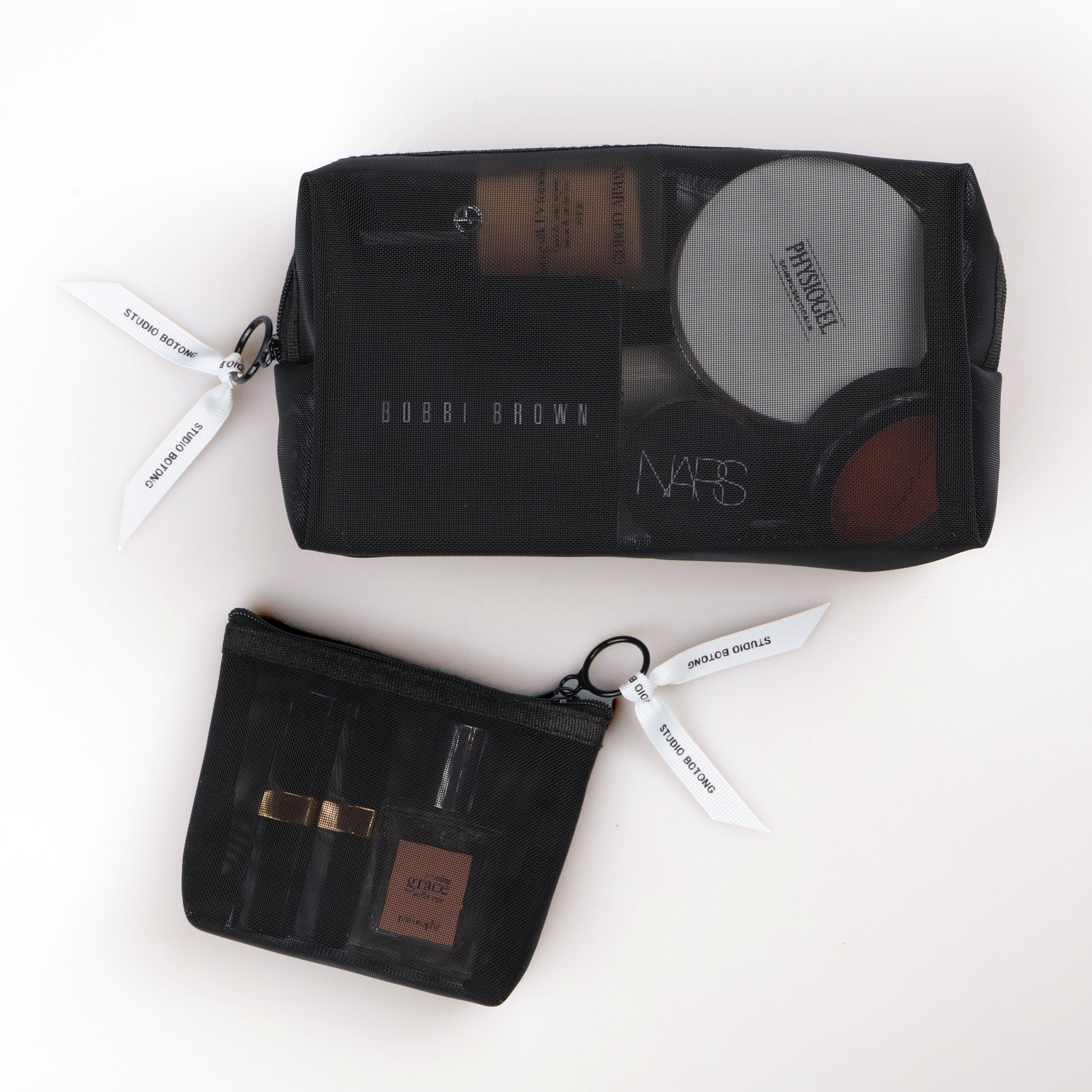 하트 무지 메쉬파우치 여행용 화장품 매쉬 립스틱 미니파우치