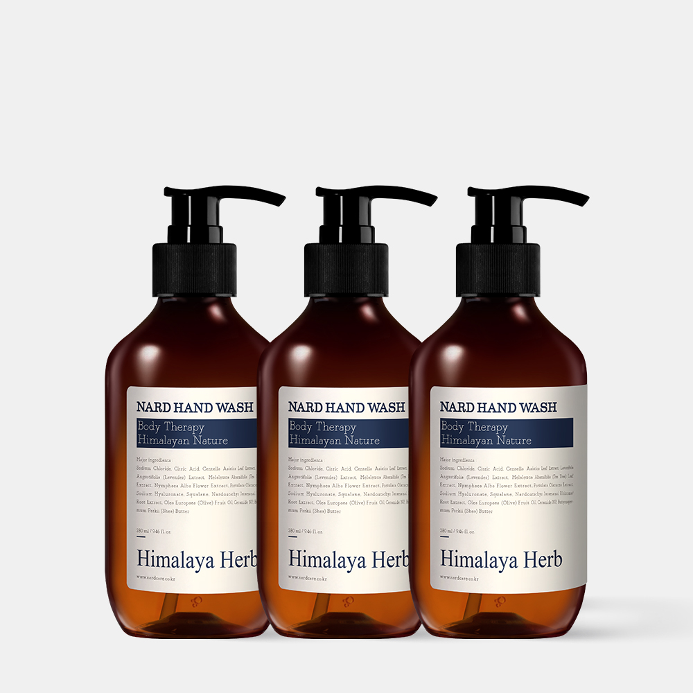 [3개입] 나드 항균 99.9% 핸드워시 손세정제 280ml 라벤더머스크 향 3개입