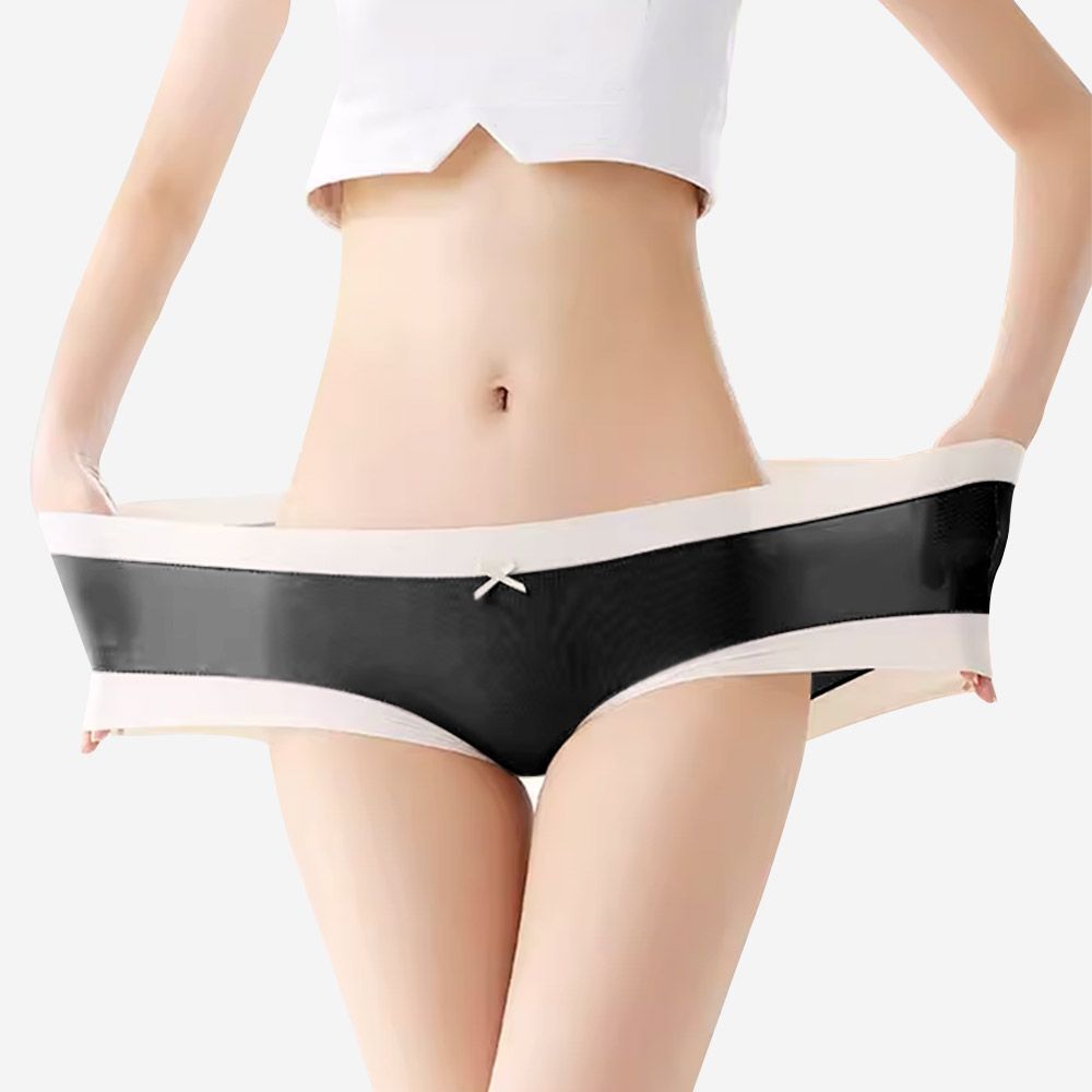 밀라노 편한 여성속옷 노라인 심리스 햄라인 숏 투톤 면 모달 삼각팬티 5매 이미지 2