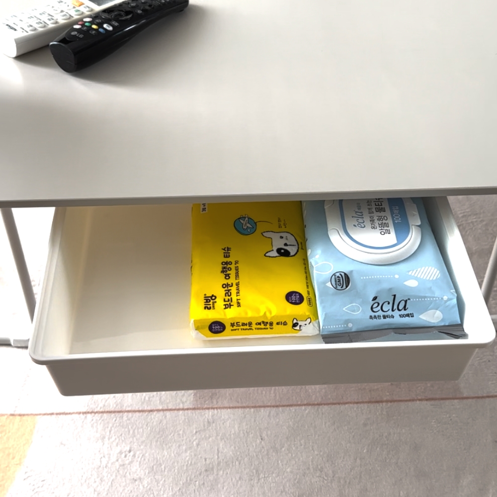 붙이는 대형 사이즈 히든 언더 서랍 책상 테이블 접착식 슬라이드 수납함 60초인테리어