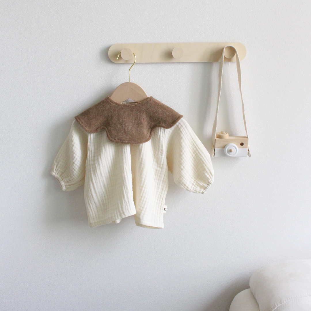 [바니블라썸] 빅사이즈 테리롤링 턱받이 아기 빕 테리빕 타올턱받이 침받이 크림