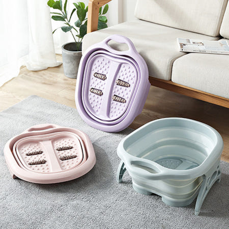 드림로켓 협력사 롤링 지압 접이식 족욕 바스켓 셀프 족욕기 발 마사지 습식 가정용 이동식 통 족탕기 대야 휴대용 여행용 바구니